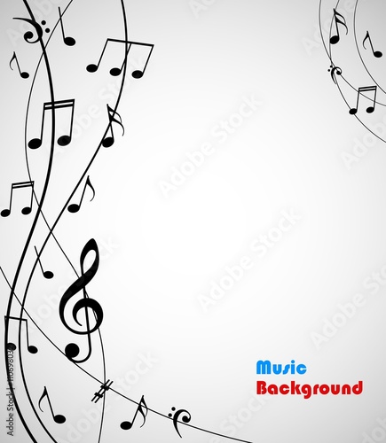 Abstract musical background with notes
