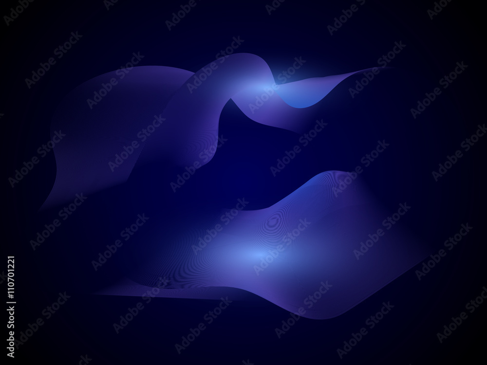 Abstract Blue Soft Ribbons