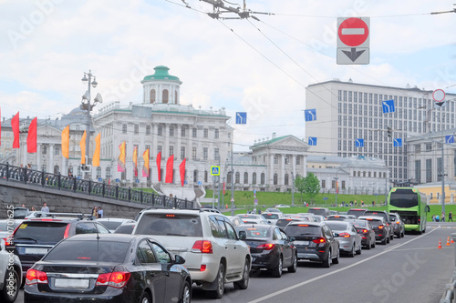 traffic in the center of Moscow photo