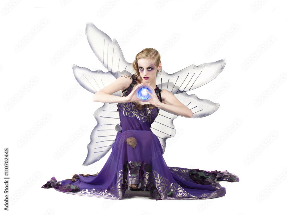 beautiful young fairy holding magic ball. beautiful young fairy holding magic ball.