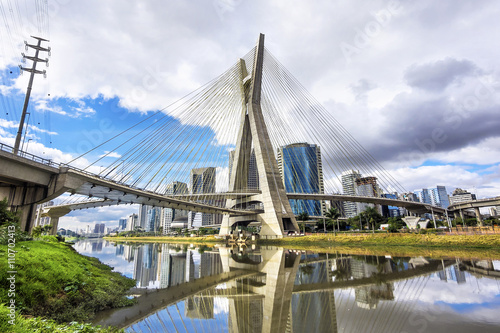 Ponte Estaiada Bridge in Sao Paulo, Brazil.