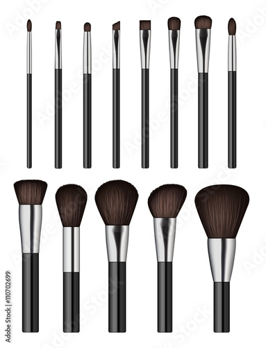 Makeup brush isolated on white background. Vector illustration. Beauty tools.