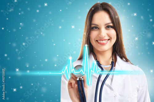 Young beautiful doctor and ...