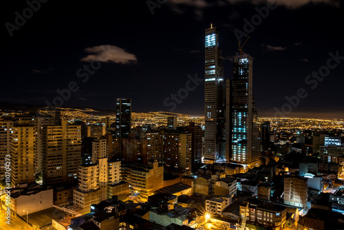 Skyline of Bogota in Colombia at night
