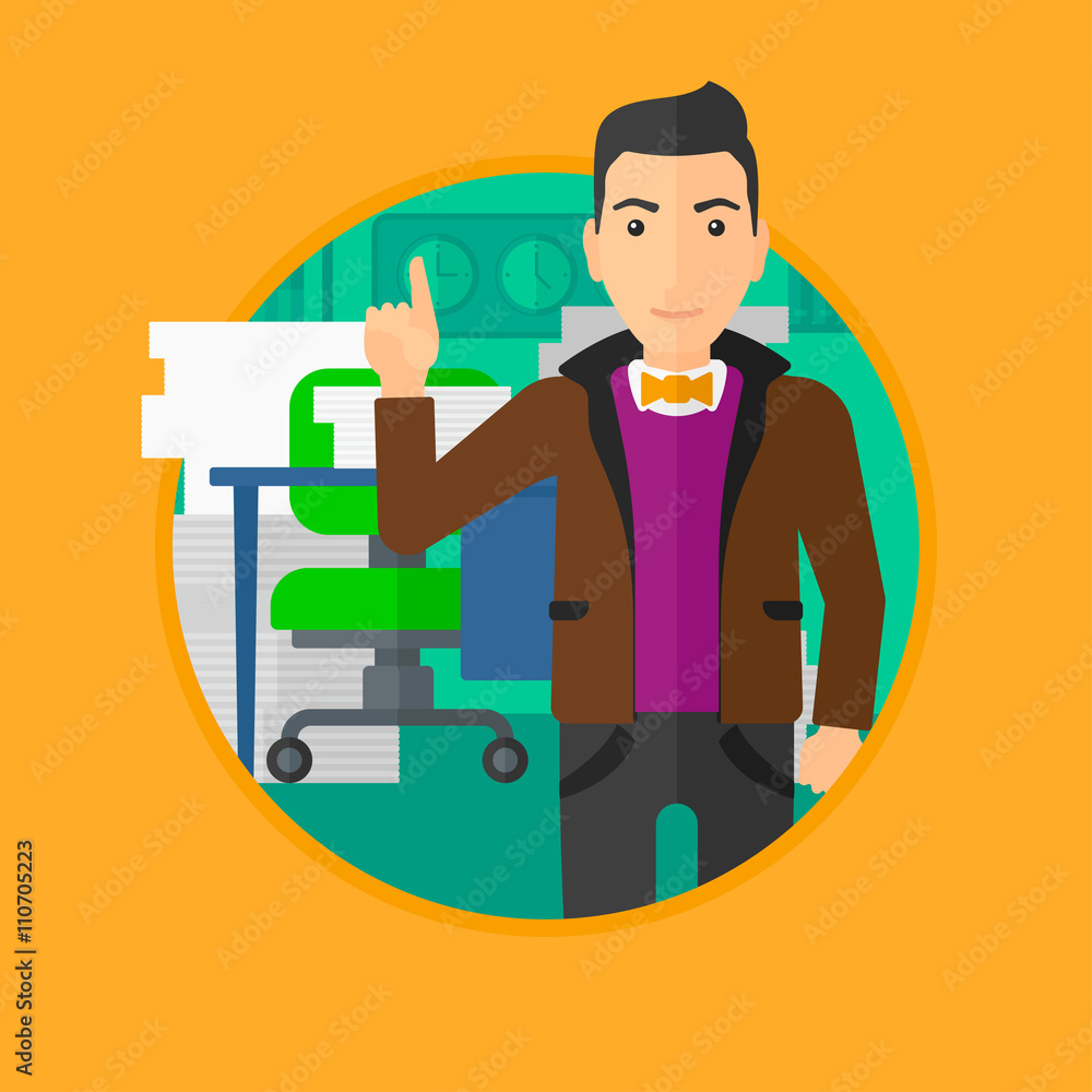 Businessman pointing up with his forefinger. Businessman pointing up with his forefinger.