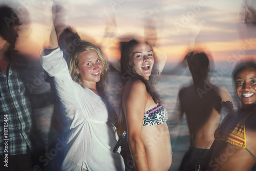 Party Beach Summer Friends Together Fun Concept