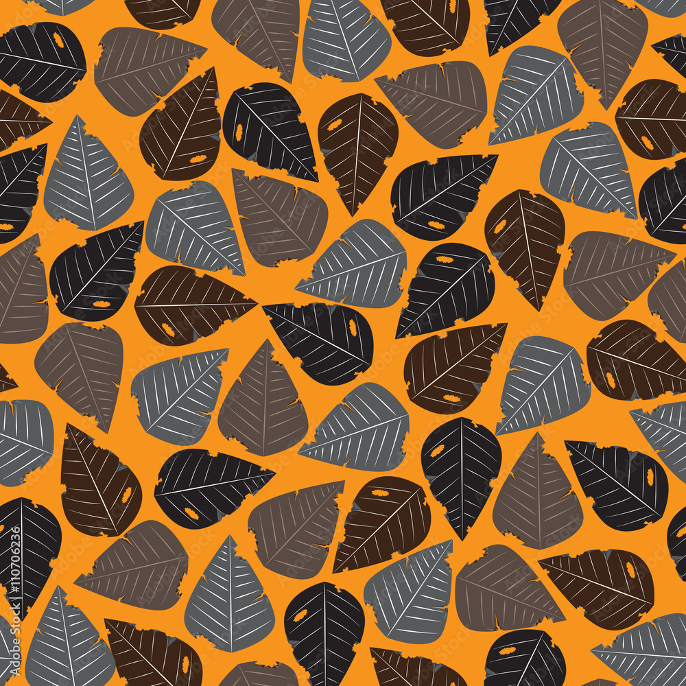 Seamless dry leaves autumn pattern background and modern texture Seamless dry leaves autumn pattern background and modern texture