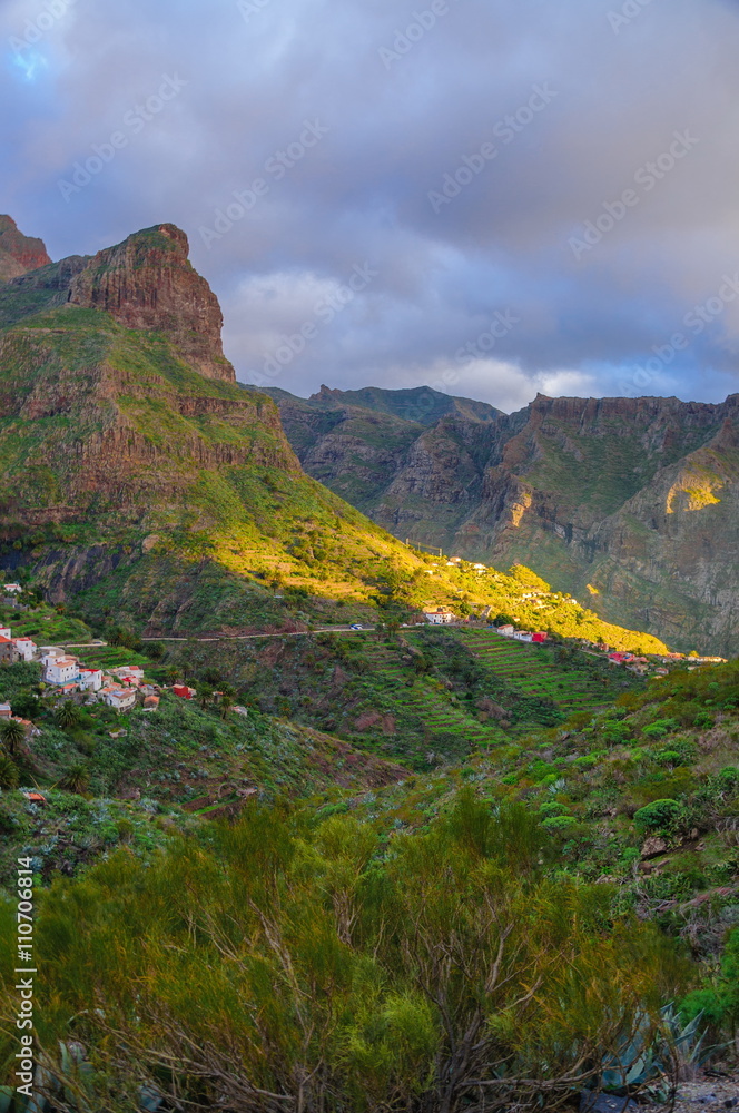 Green mountains in Tenerife, Canary Islands.