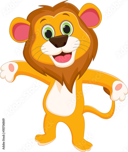 happy lion cartoon