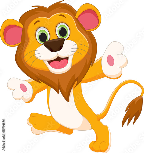 happy lion cartoon