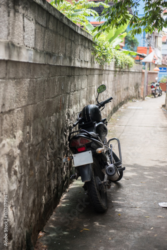 Motorcycle Parked on Road