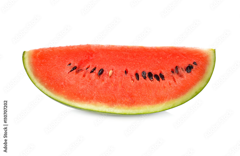 sliced watermelon with seed on white background sliced watermelon with seed on white background