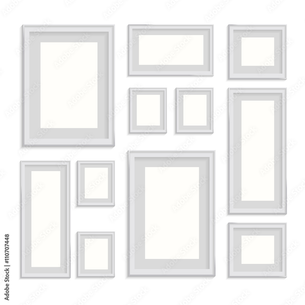 blank picture frame template set isolated on wall blank picture frame template set isolated on wall