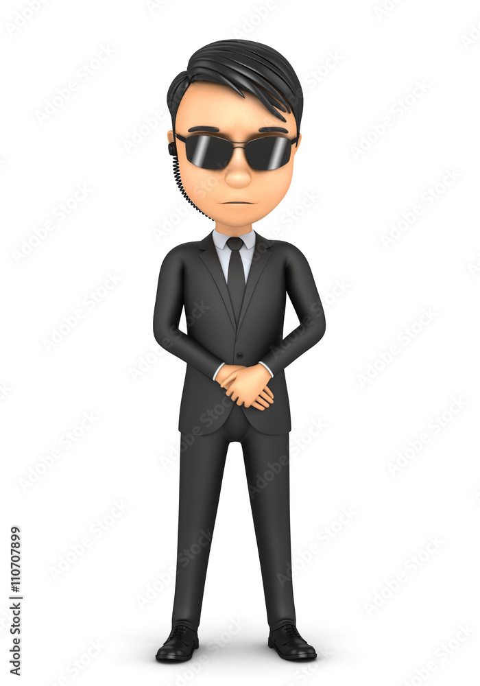 3d man guard on a white background 3d man guard on a white background