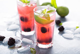 Blackberry and lime refreshing summer cocktail