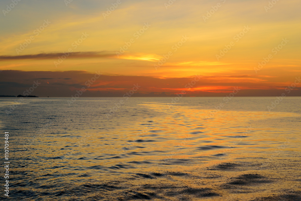 Beautiful sunset at the equator