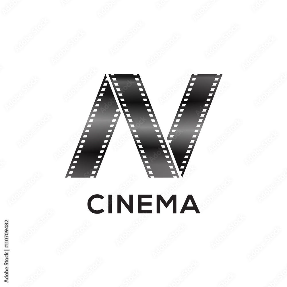Abstract letter N logo for negative videotape film production Abstract letter N logo for negative videotape film production