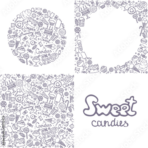 illustration of isolated candies set