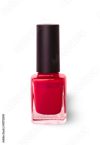 bottle of red nail polish