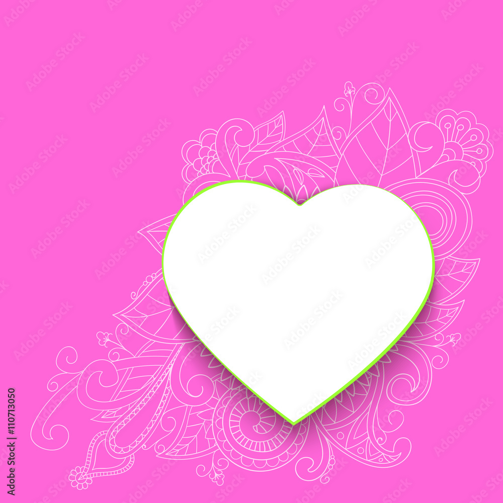Heart with doddle pattern