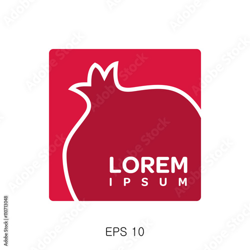 Pomegranate icon logo.
