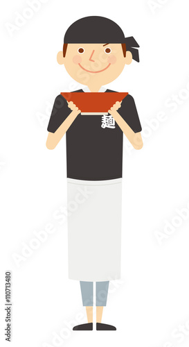 ラーメン屋　男性　全身　働く人々　Japanese