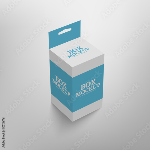 Realistic product package box mock-up with hang slot 4