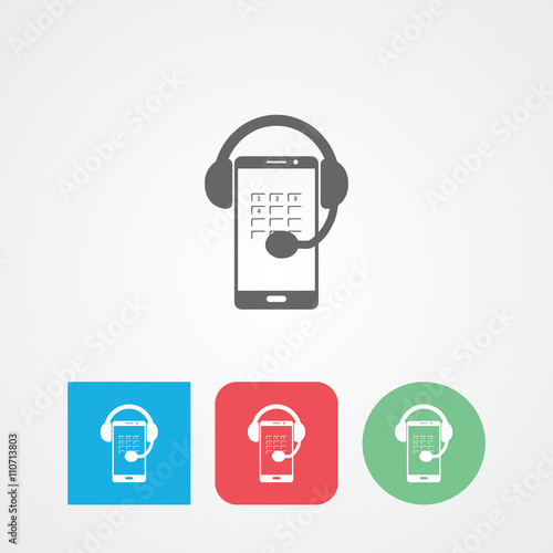 Customer care flat vector icon. Call center. 