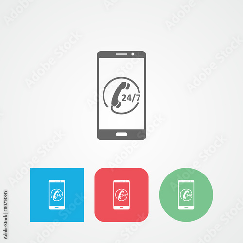 Customer care flat vector icon. Call center. 