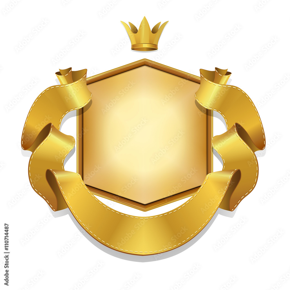 Royal, Vector label and gold ribbon banner, Stock Vector | Adobe Stock