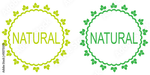 Green set of natural labels.