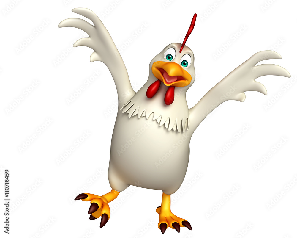 Fototapeta premium funny Hen cartoon character