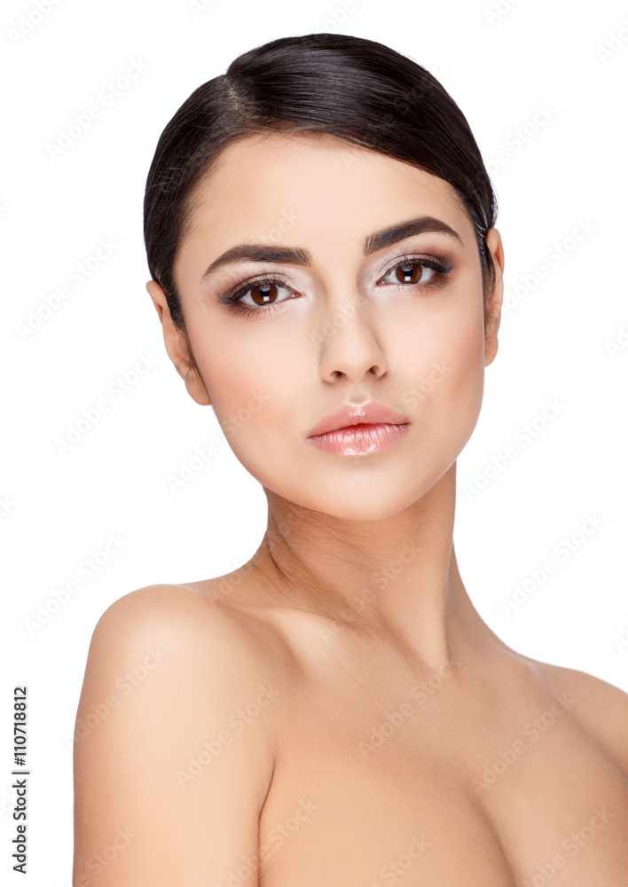 Young brunette woman with beautiful clean skin Young brunette woman with beautiful clean skin