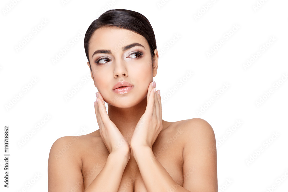 Young brunette woman with beautiful clean skin Young brunette woman with beautiful clean skin
