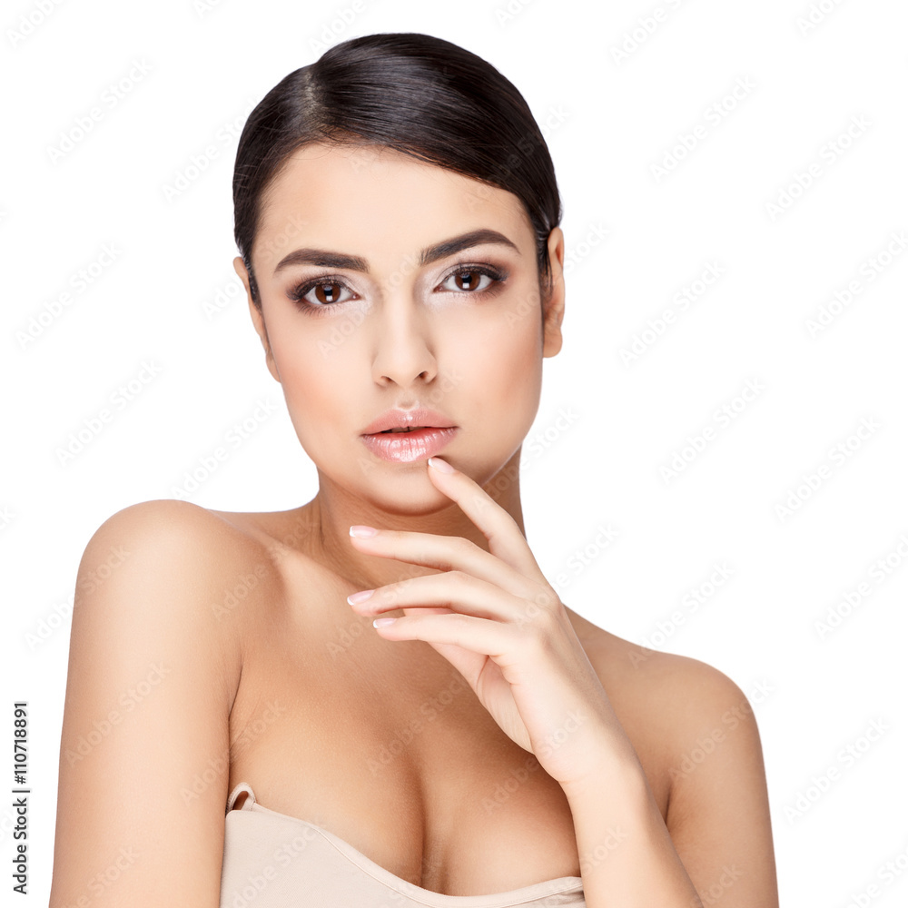 Young brunette woman with beautiful clean skin Young brunette woman with beautiful clean skin