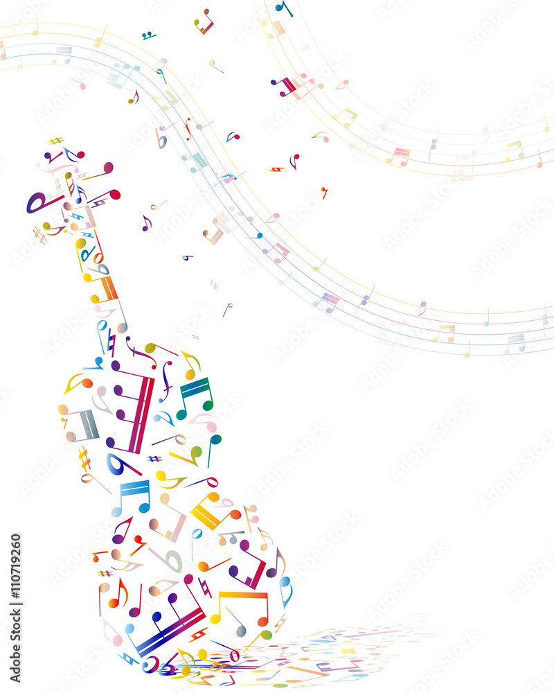 Naklejka premium Musical background with violin