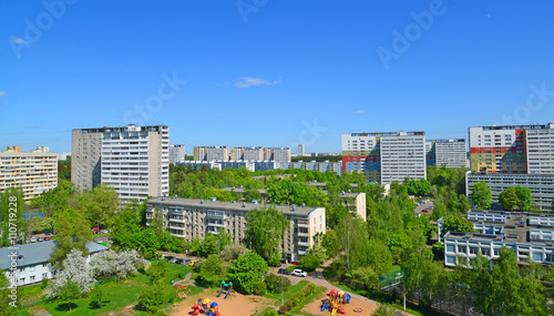 Yard with playgrounds in 11 districts of Zelenograd, Moscow