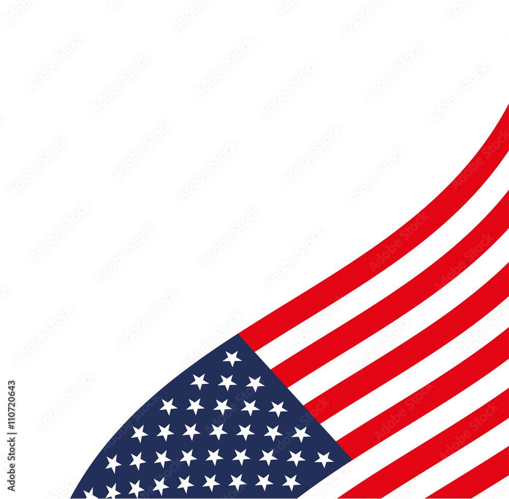 Obraz premium White Background USA Flag