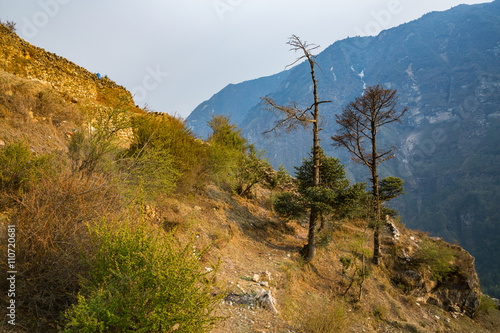 The trail in the Himalayas