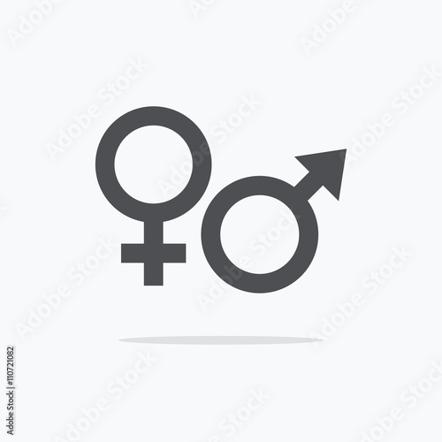 Male and female sign. Gender symbol icon. Vector illustration.