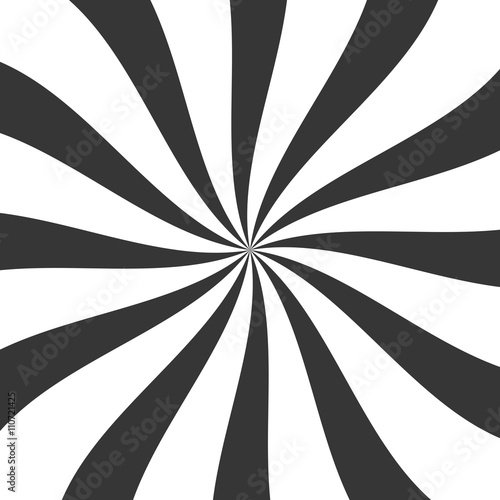 Black Lollypop Candy Background with Swirling, Rotating, Twirling Stripes. Vector