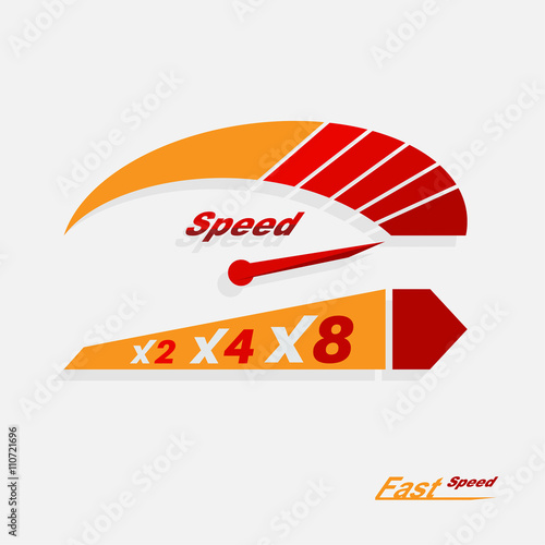 Vector speedometer scale