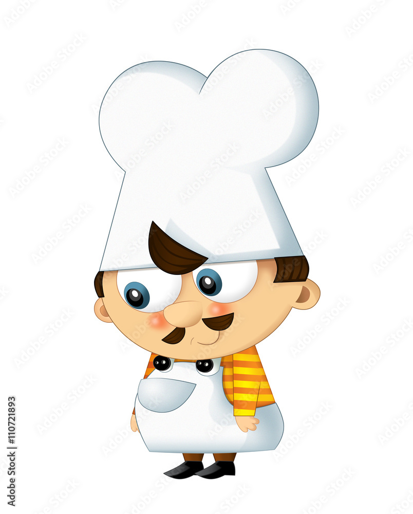 Cartoon kitchen chef - isolated - illustration for children Cartoon kitchen chef - isolated - illustration for children