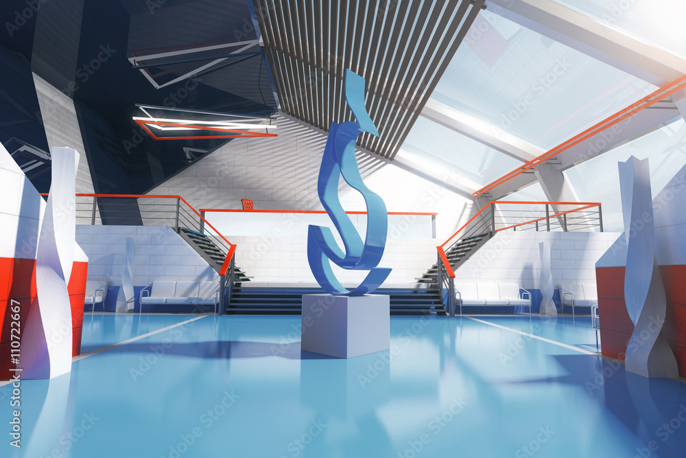 Fototapeta premium Blue interior design