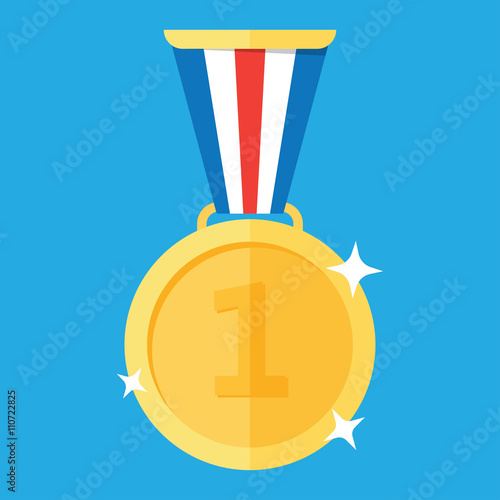 Vector illustration of gold medal