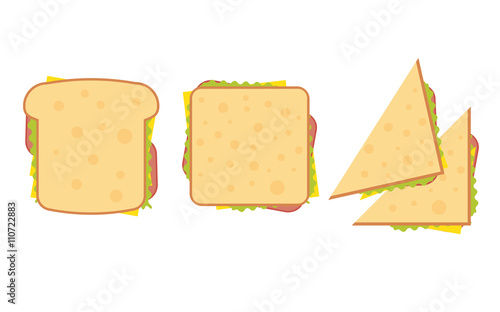 Set of three delicious sandwich