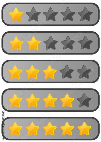 Goldene Sternebewertung im Rahmen im modernen Stil