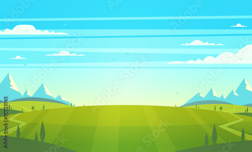 Natural landscape. Vector illustration.