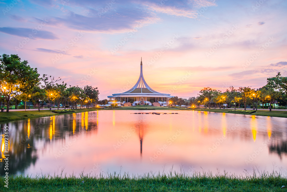 Twilight Pavilion landmark of Suan Luang Rama IX Public Park, Bangkok, Thailand