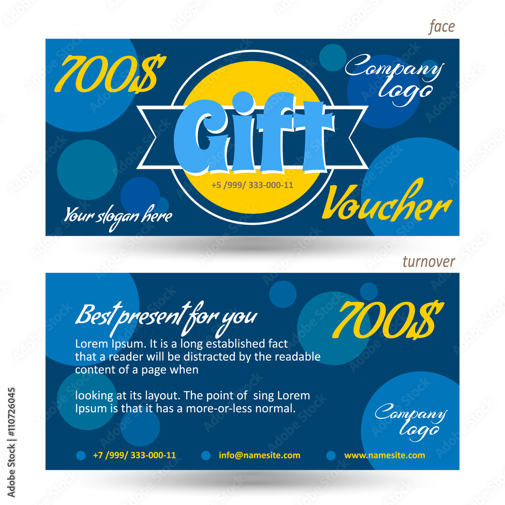 Naklejka premium Discount voucher template blue background